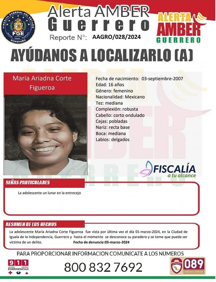 REPORTAN MENOR DESAPARECIDA EN&nbsp;IGUALA