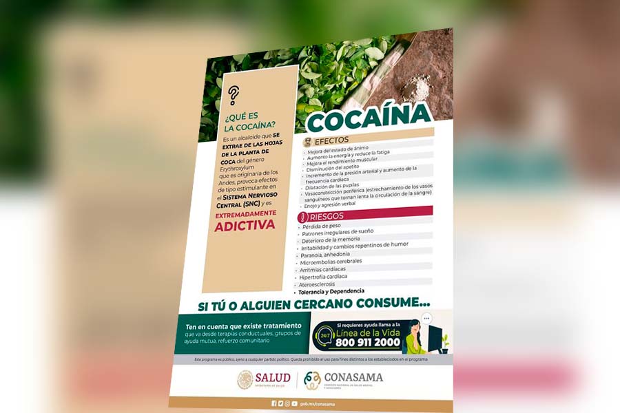 La Información Salva Vidas, conoce sobre&nbsp;cocaína