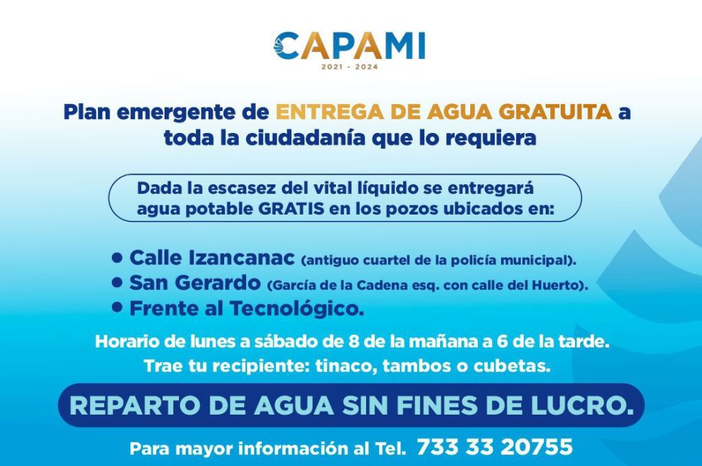 Refuerza CAPAMI Plan Emergente de Entrega de&nbsp;Agua.