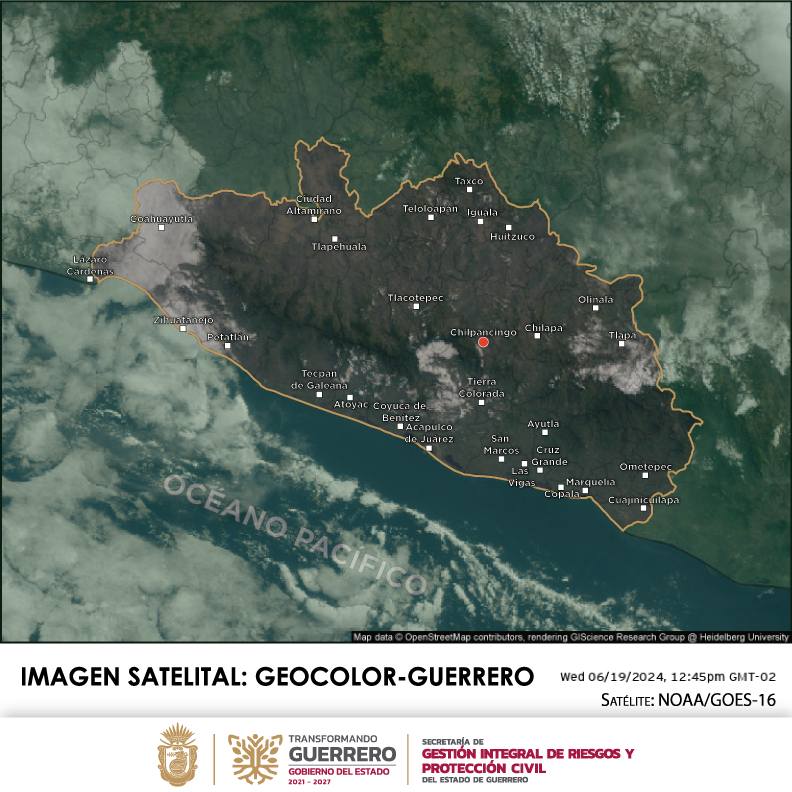 BOLETÍN METEOROLÓGICO GENERAL PARA EL ESTADO DE GUERRERO HOY 19 DE JUNIO DE&nbsp;2024