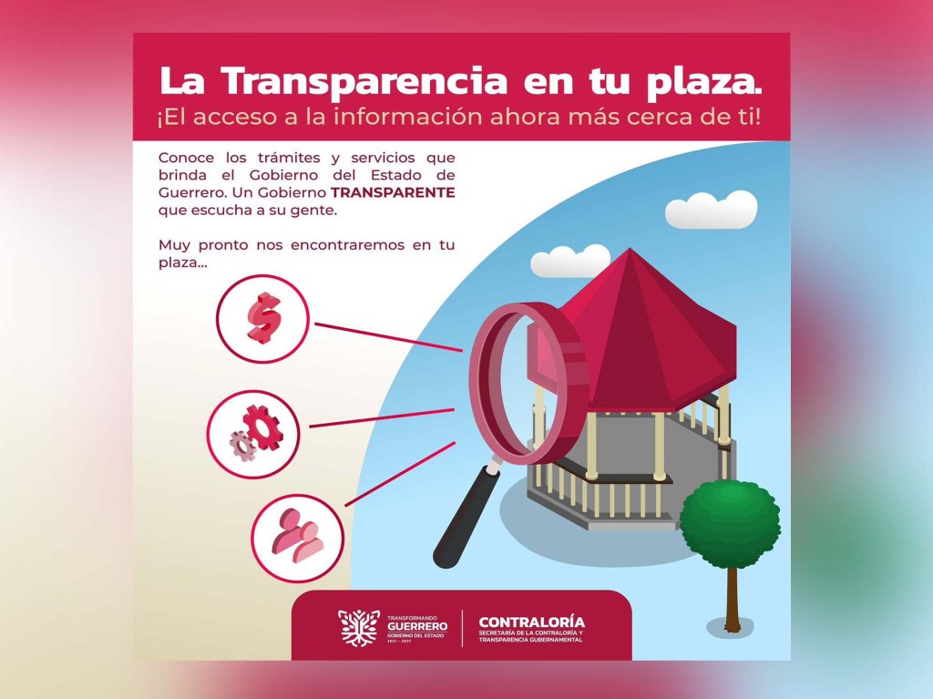 Alista Contraloría campaña «La Transparencia en tu&nbsp;Plaza”