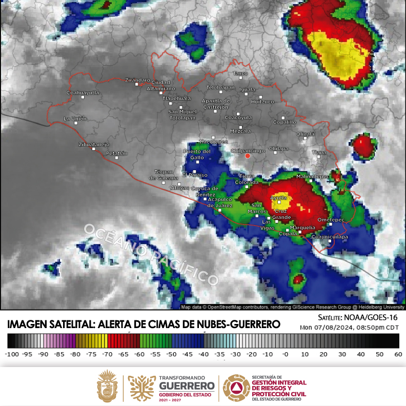 Boletín Meteorológico General para el estado de Guerrero. Lunes 08 de julio de&nbsp;2024
