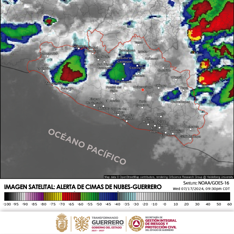 Boletín Meteorológico General para el estado de Guerrero. Miércoles 17 de julio de&nbsp;2024