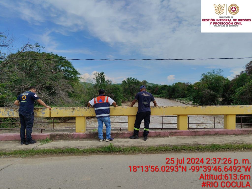 Continúan la alerta preventiva en su fase de color amarillo por el incremento del nivel del cauce del Río&nbsp;Balsas.