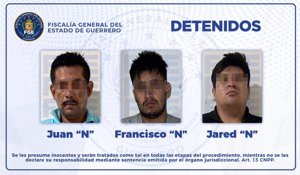 POR EL DELITO DE HOMICIDIO CALIFICADO LA FGE DE GUERRERO DETIENE A&nbsp;TRES