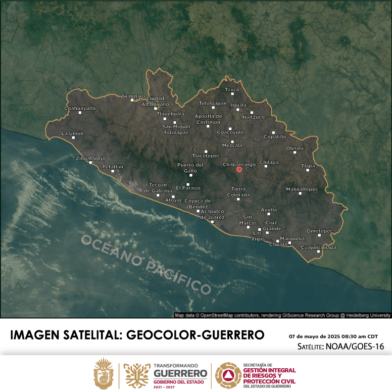Pronóstico Meteorológico Guerrero: 07 de Mayo&nbsp;2025