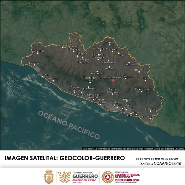 Pronóstico Meteorológico Guerrero: 8 de Mayo de&nbsp;2025