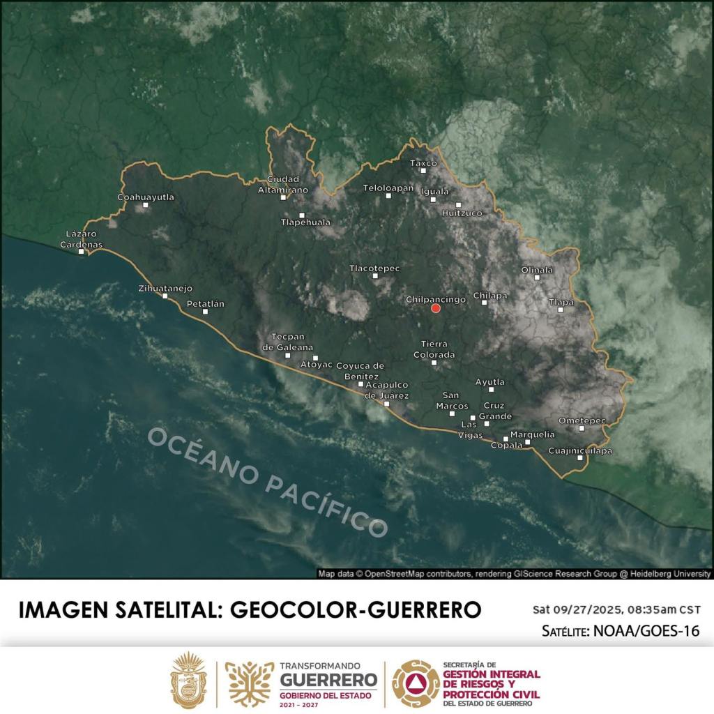 Pronóstico del Tiempo en Guerrero: 27 de Septiembre de&nbsp;2025